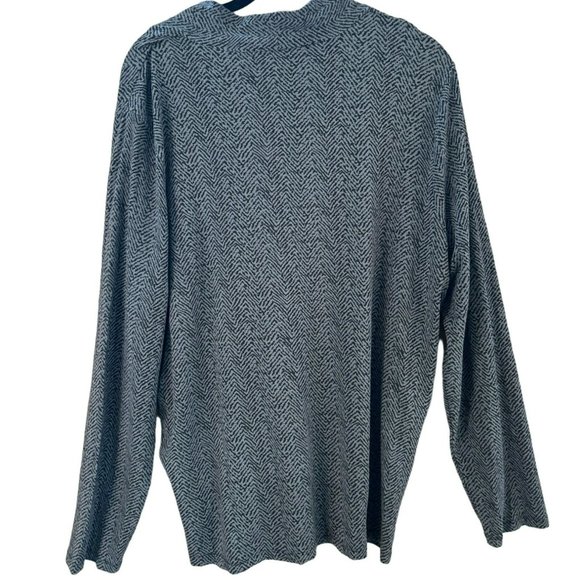 Talbots Women's Plus Size Black Gray Zebra Print Knit Top Size 2X Long Sleeve - Picture 4 of 4